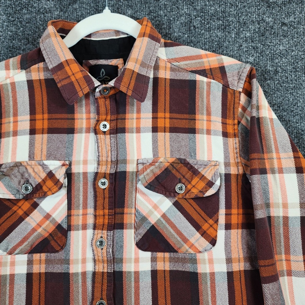 Prana Men Outdoor Gorpcore Plaid Flannel Workwear Hiking Button Shirt Size M